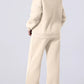 Drop Shoulder Zip Up Jacket and Drawstring Pants Active 2pcs Set - Farnelli