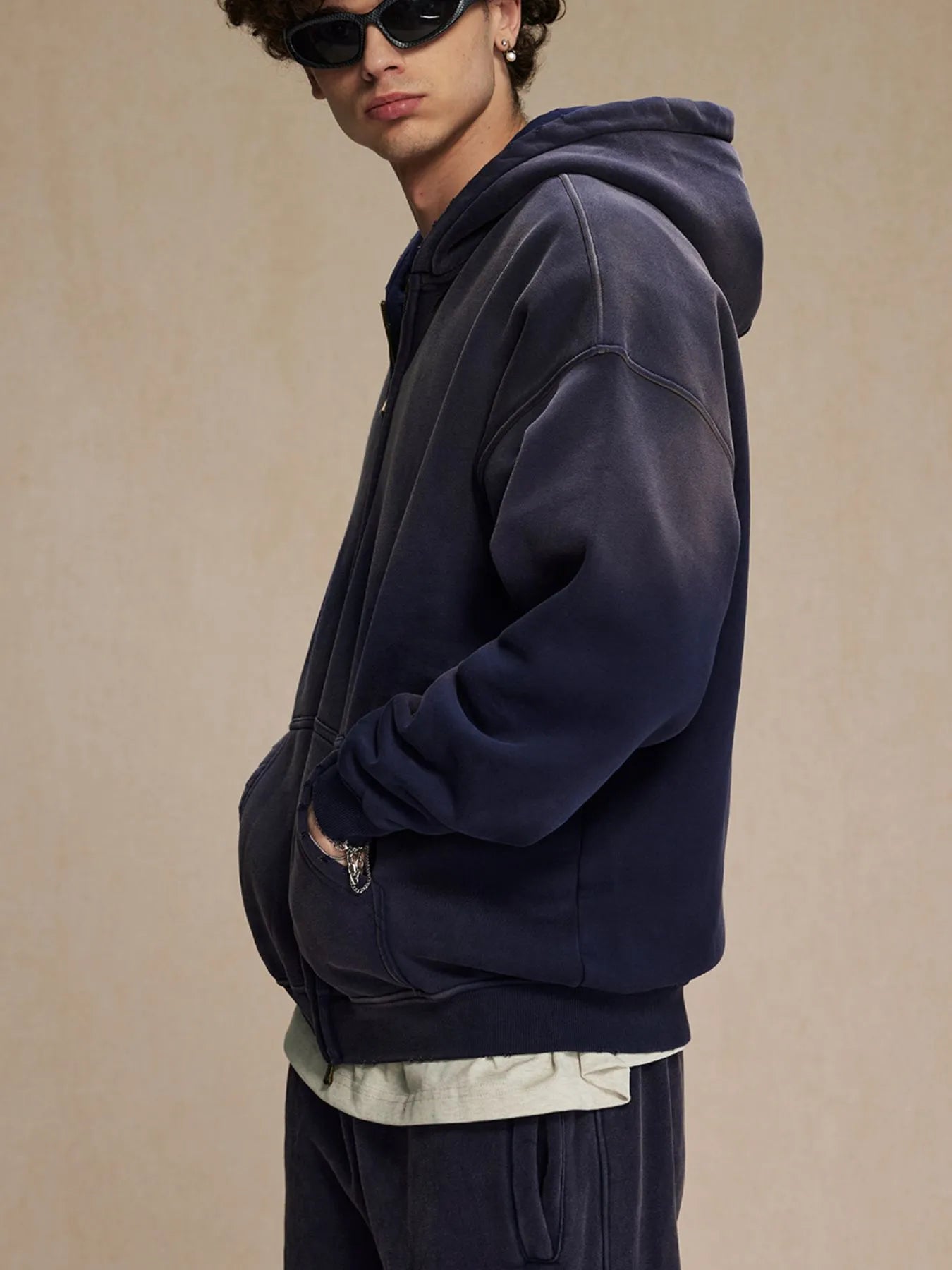 Men's Oversized Casual Zip-Up Hoodie - Farnelli