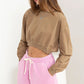 HYFVE Round Neck Long Sleeve Cropped Sweatshirt - Farnelli
