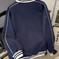 Men's Plus Size Striped Trim Zip-Up Sweatshirt - Farnelli