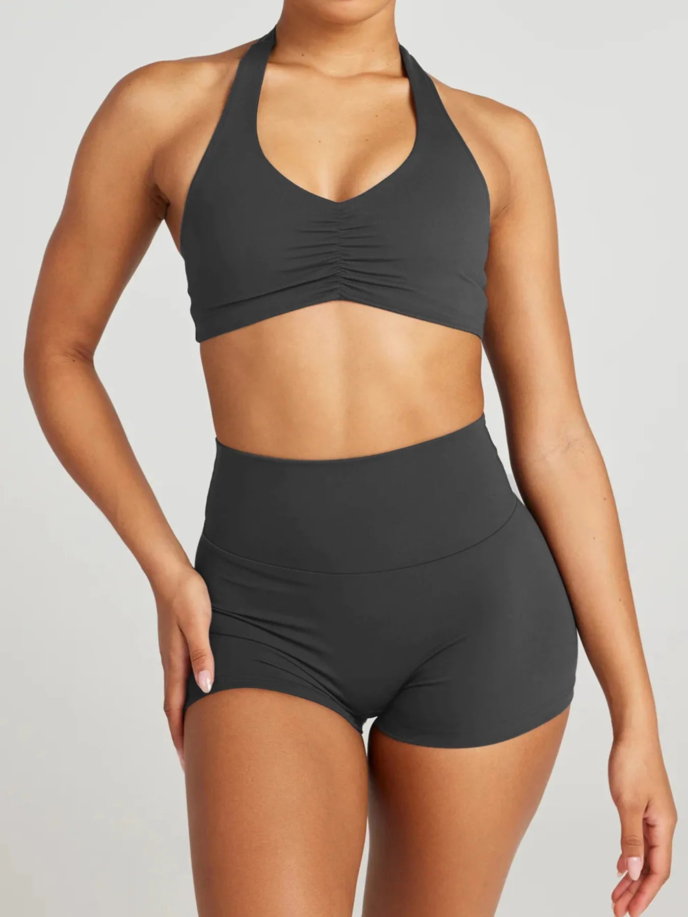 Halter Neck Cami and Shorts Active Set - Farnelli
