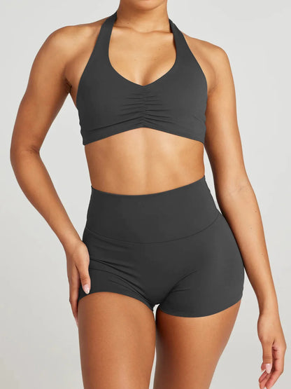 Halter Neck Cami and Shorts Active Set - Farnelli