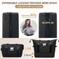 HouseOfZazla black 5-piece hardside luggage set with USB port and TSA lock