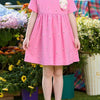 Children's Bunny Applique Casual Dress - Pink
