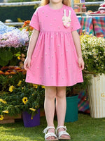 Children's Bunny Applique Casual Dress - Farnelli