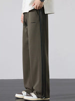 Men's Plus Size Casual Striped Wide Leg Sweatpants - Farnelli