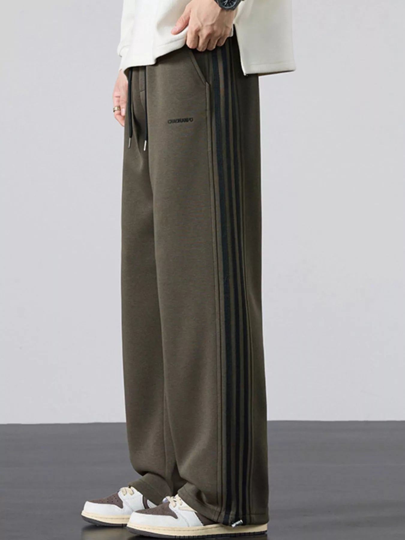 Men's Plus Size Casual Striped Wide Leg Sweatpants - Farnelli