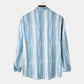 Men's Striped Button-Up Long Sleeve Shirt - Farnelli