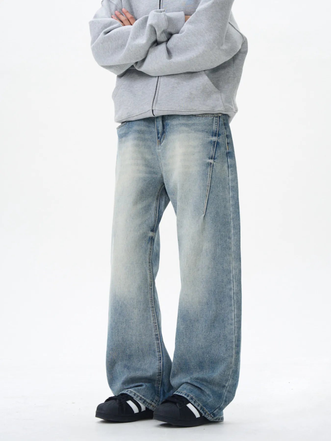Men's Wash Wide Leg Jeans - Farnelli