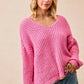 BiBi V-Neck Sweater with Colorful Trim - Farnelli