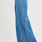 RISEN Full Size Mid Rise Fit Wide Leg with Pleated Detail Jeans Plus Size - Farnelli