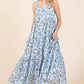Mittoshop Flower Print Tiered Sleeveless Empire Maxi Dress - Farnelli