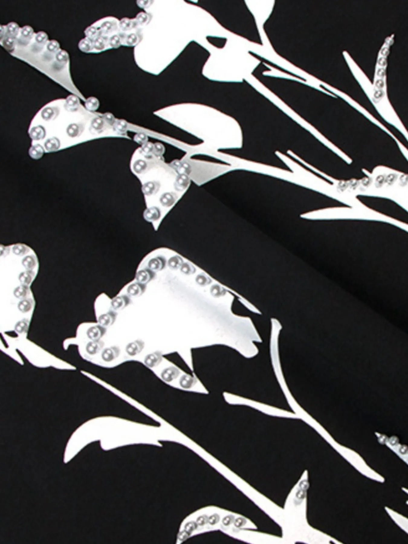 Men's Flower Pearl Detail Oversized Short Sleeve T-Shirt - Farnelli