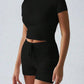Round Neck Short Sleeve Top and Shorts Set - Farnelli