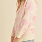 Heart Ribbed Hem Long Sleeve Sweater - Farnelli
