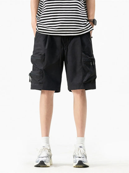 Men's Plus Size Drawstring Loose Fit Cargo Shorts - Farnelli