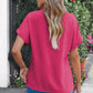 Lilla Notched Neck Batwing Sleeve Lightweight Blouse - Farnelli