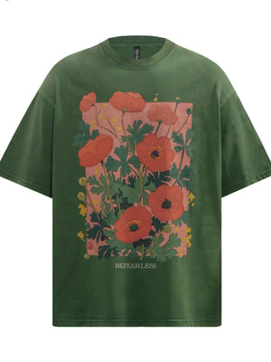 Men's Flower Graphic Oversized T-Shirt - Farnelli
