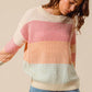 SO ME Multi Color Block Long Sleeve Sweater - Farnelli