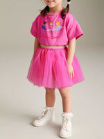 Children's Round Neck T-Shirt and Skirt Set - Farnelli
