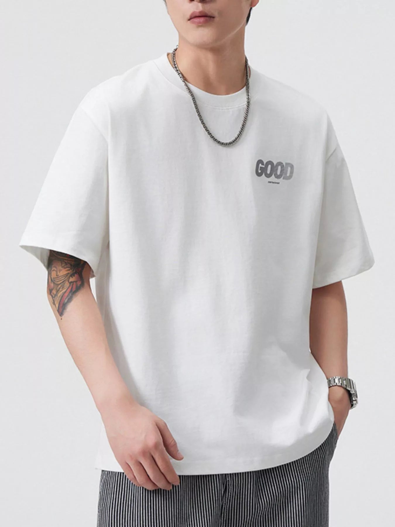 Men's Plus Size Round Neck Short Sleeve T-Shirt - Farnelli