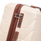 HouseOfZazla 3-piece spinner wheel luggage set with combination locks, shown in multiple sizes