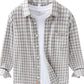 Men's Plus Size Plaid Button Up Long Sleeve Shirt - Farnelli