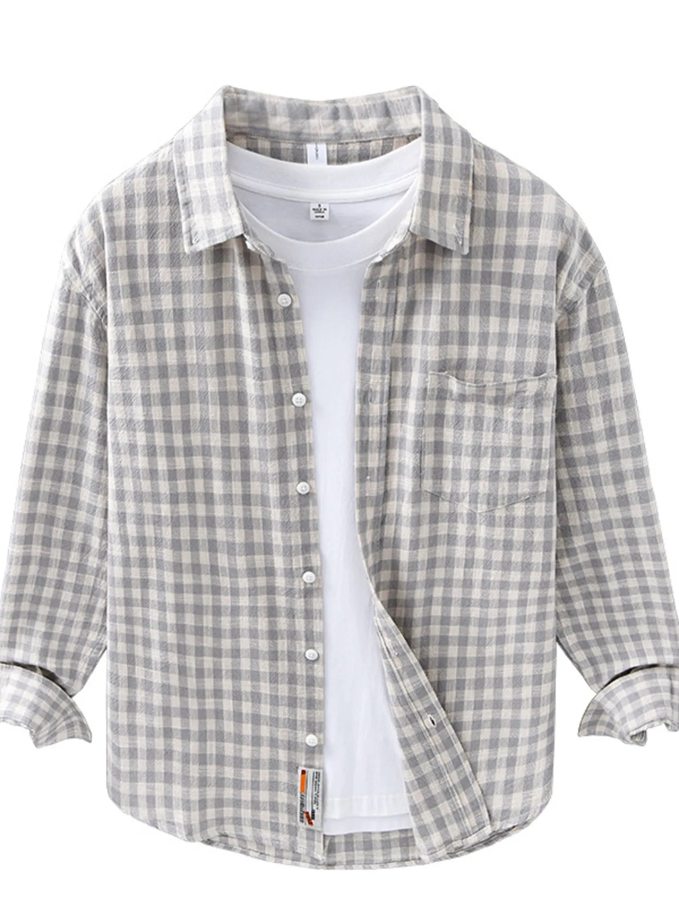 Men's Plus Size Plaid Button Up Long Sleeve Shirt - Farnelli