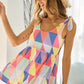 BiBi Multi Color Block Brushed Tied Ribbon Shoulder Top - Farnelli