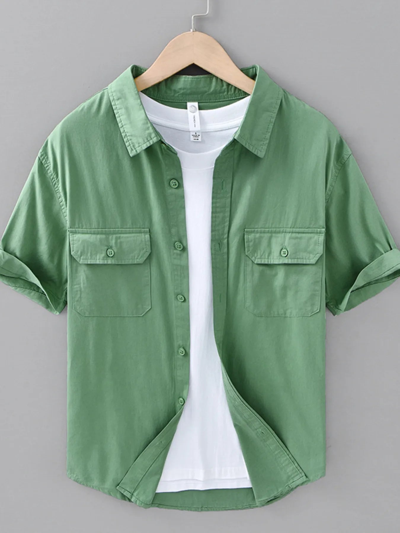 Men's Plus Size Button Up Short Sleeve Shirt - Farnelli