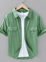 Men's Plus Size Button Up Short Sleeve Shirt - Farnelli