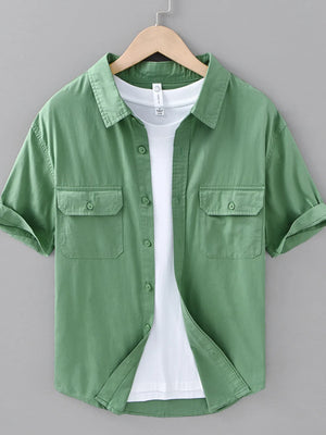Men's Plus Size Button Up Short Sleeve Shirt - Farnelli
