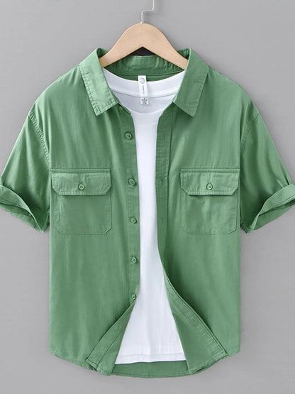 Men's Plus Size Button Up Short Sleeve Shirt - Farnelli