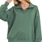 Zenana Scuba Quarter-Zip Sweatshirt - Farnelli