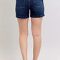 Judy Blue Full Size High Waist Back Flap Pocket Denim Shorts Plus Size - Farnelli