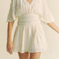 Davi & Dani Batwing Sleeve Waist Belt Romper - Farnelli