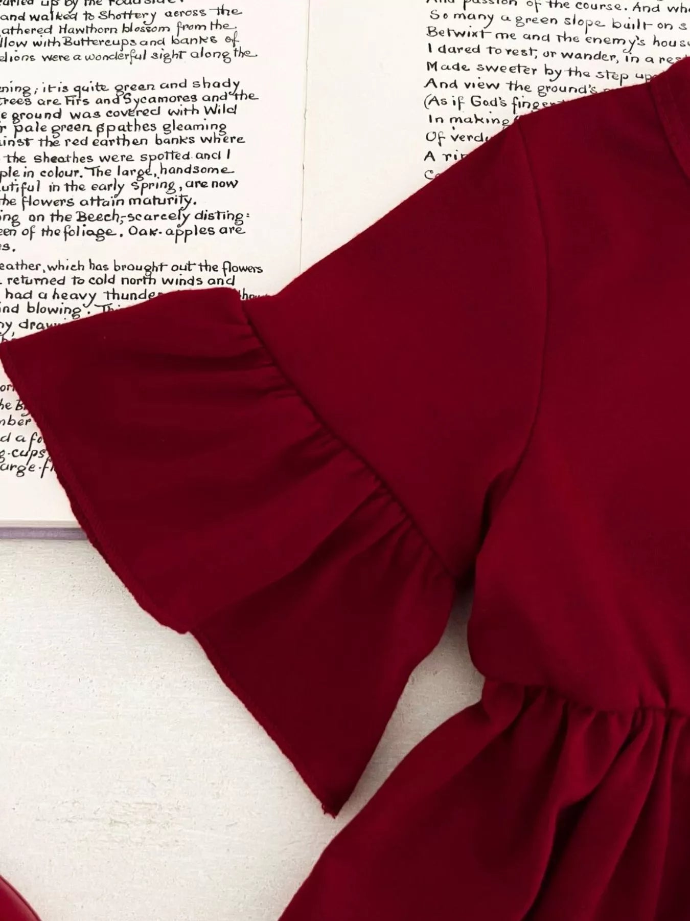 Children's Ruffle Sleeve Top & Floral Patch Pants Set - Farnelli