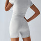 Round Neck Short Sleeve Top and Shorts Set - Farnelli