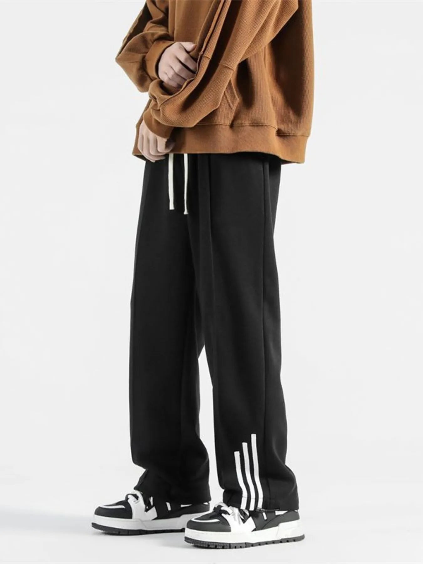 Men's Plus Size Drawstring Wide Leg Sweatpants - Farnelli