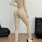 Square Neck Long Sleeve Active Jumpsuit - Farnelli
