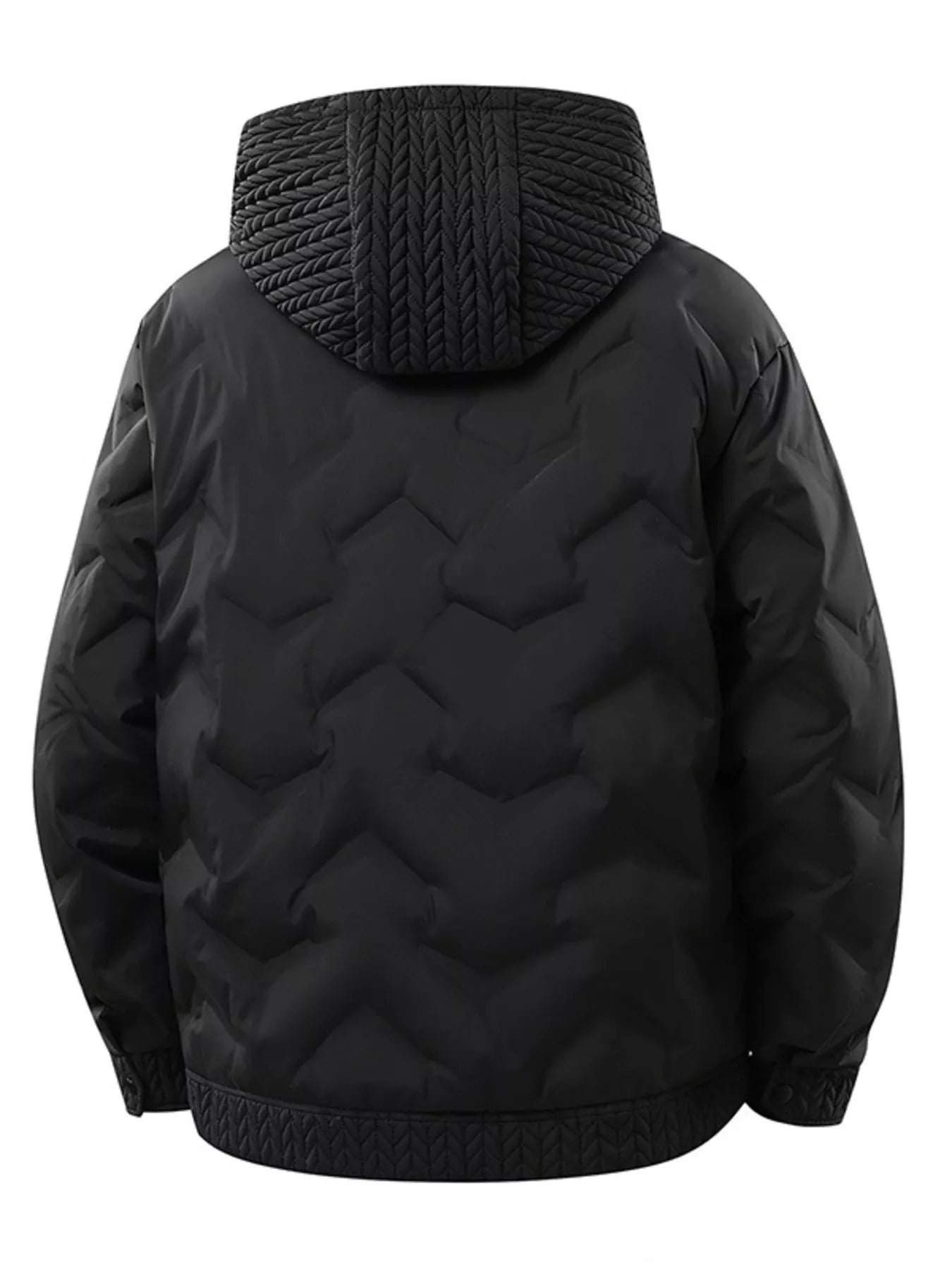 Men's Plus Size Texture Hooded Puffer Jacket - Farnelli