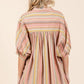 Mittoshop Striped Bubble Sleeve Button Down Shirt - Farnelli