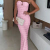 Sweetheart Neck Tube Maxi Dress - Pink