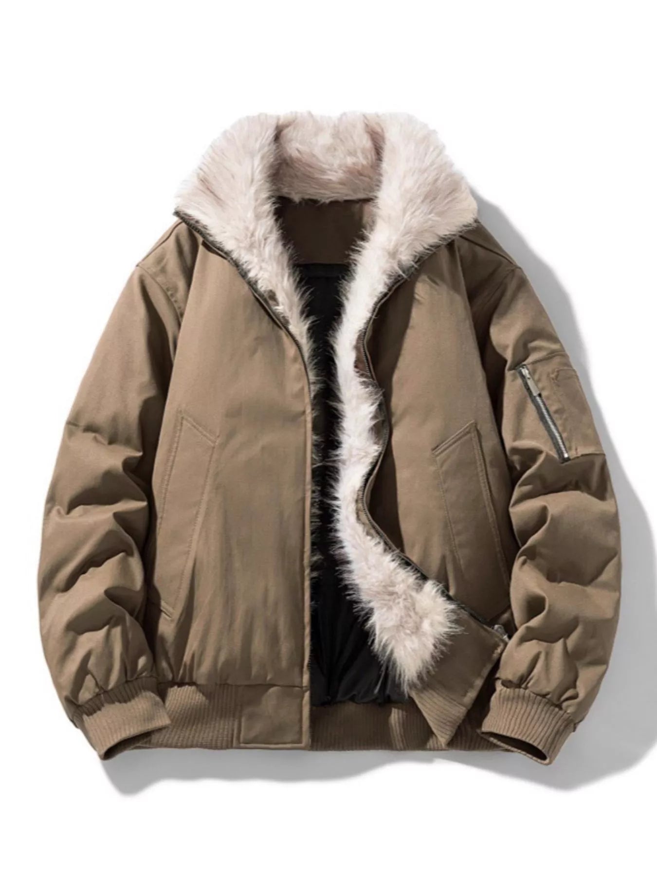 Men's Plus Size Zip Up Bomber Jacket - Farnelli