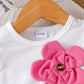 Children's Floral Applique Ruffle Sleeve Top & Skirt Set - Farnelli