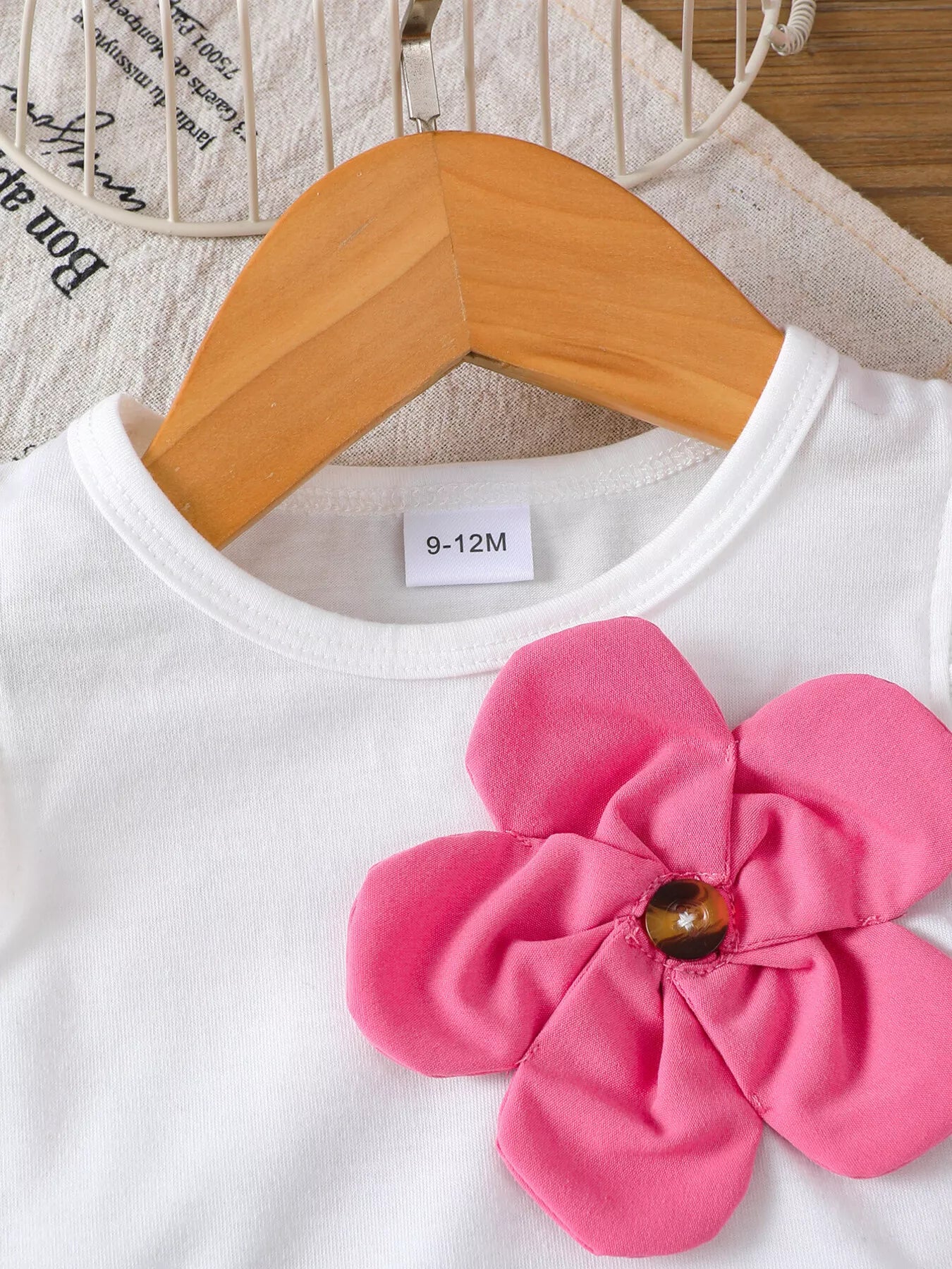 Children's Floral Applique Ruffle Sleeve Top & Skirt Set - Farnelli