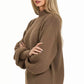 Zenana Balloon Sleeve Mock Neck Sweater - Farnelli