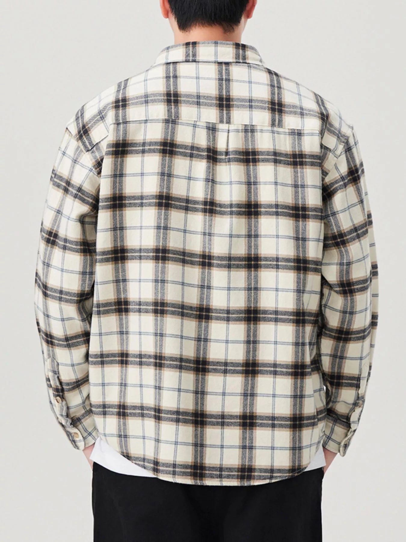 Men's Plus Size Plaid Button Up Long Sleeve Shirt - Farnelli