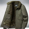 Men's Plus Size Warm Sherpa Lined Zip Up Jacket - Military Green