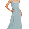 Zenana Tencel Mineral Washed Maxi Dress - BLUE GREY